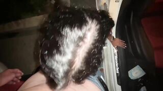 Sexy Wife Angela Doll public blowjob outside the club