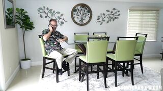 Dani Blu in sexy lingerie fucking grandpa