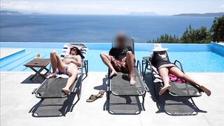 Awesome outdoor public pool party! Anyone can fuck me