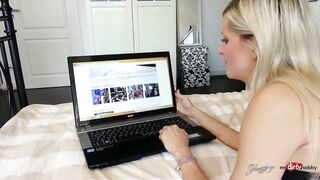 German Blonde Teasing in Latex