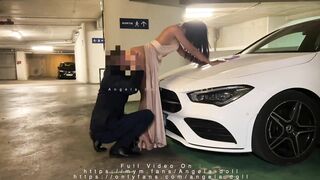 Crazy hot babe fucked on a Mercedes
