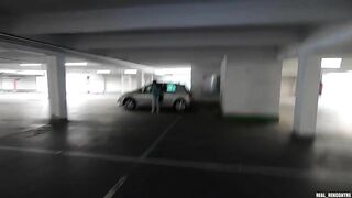 European slut fucked by Black guys in parking lot