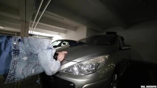 European slut fucked by Black guys in parking lot