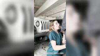 Young Nurse Fucked at Parking Garage
