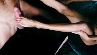 Amateur Skinny Asian hot Footjob and facial