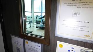 Blonde fucked on the blacony